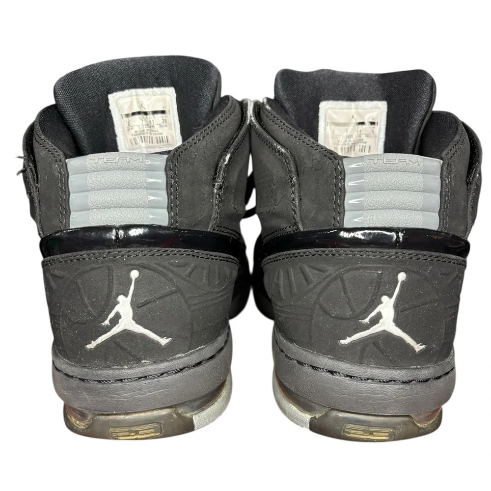 Jordan Ol School Black and Gray Gloss Accent High-Top Sneakers, Size 8